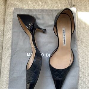 Manolo Blahnik Navy Women's Shoes Size 39.5